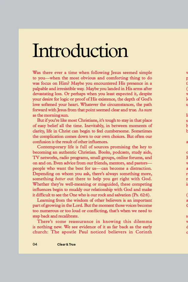 Clear and True -- Introduction, first page